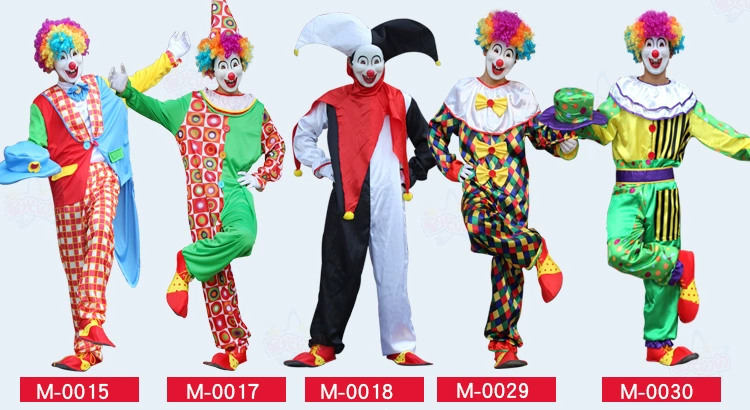 Halloween trang phục chú hề quần áo biểu diễn trang phục biểu diễn sân khấu biểu diễn hóa trang nhà ảo thuật người lớn phù hợp với