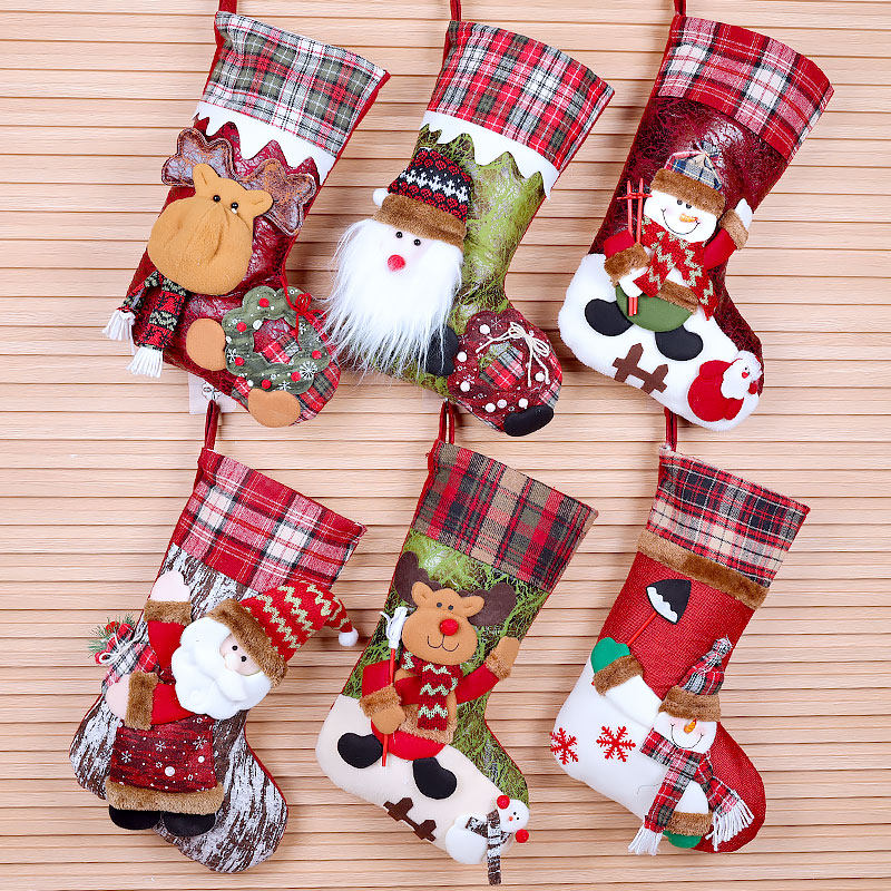 Christmas Socks Gift Bags Christmas Decorations Gift Socks Nursery School Children Christmas Old Man Big Candy Bag