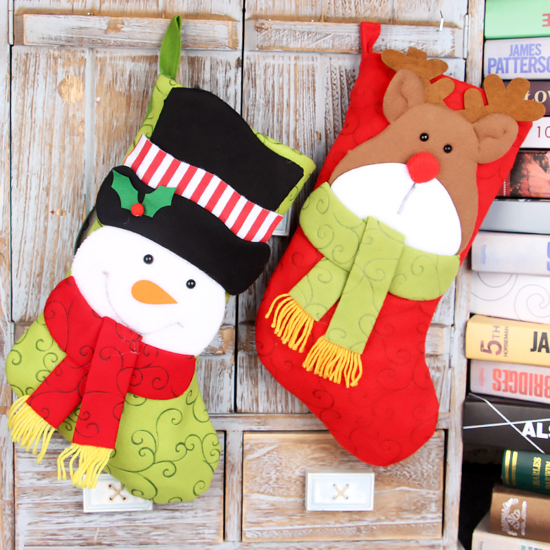 Christmas Socks Gift Bag Gift Socks Christmas Decorations Pendant Kindergarten Children's Christmas Old Man Candy Bag
