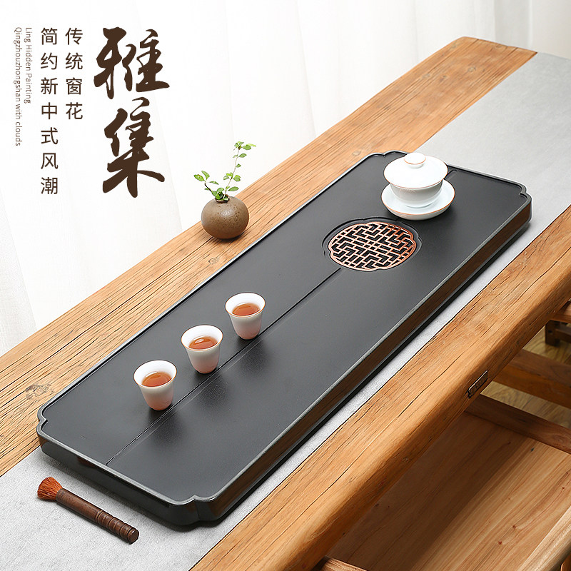 Ujimji tea plate household stone plate modern minimal office tea table size Creative stone tea set group