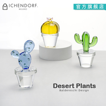 ICHENDORF Desert Plant Series Cactus Paperweight Fairy Column Decoration Handmade glass decoration Gift