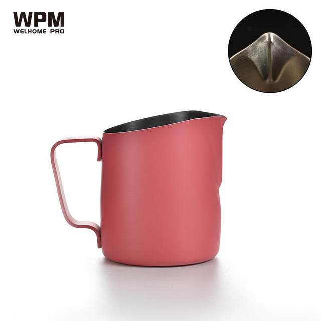 WPM Huijia latte art vat milk foaming small milk vat professional coffee oblique mouth pointed mouth round mouth 300ml/450ml/500