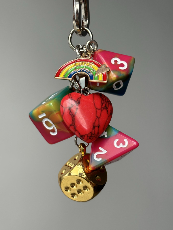 # Therockcandy｜Rainbow Dice Keychain Pendant