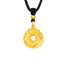 999 pure gold safety buckle gold dragon pendant mens new animal year necklace belongs to the dragon braided zodiac dragon gold ornaments