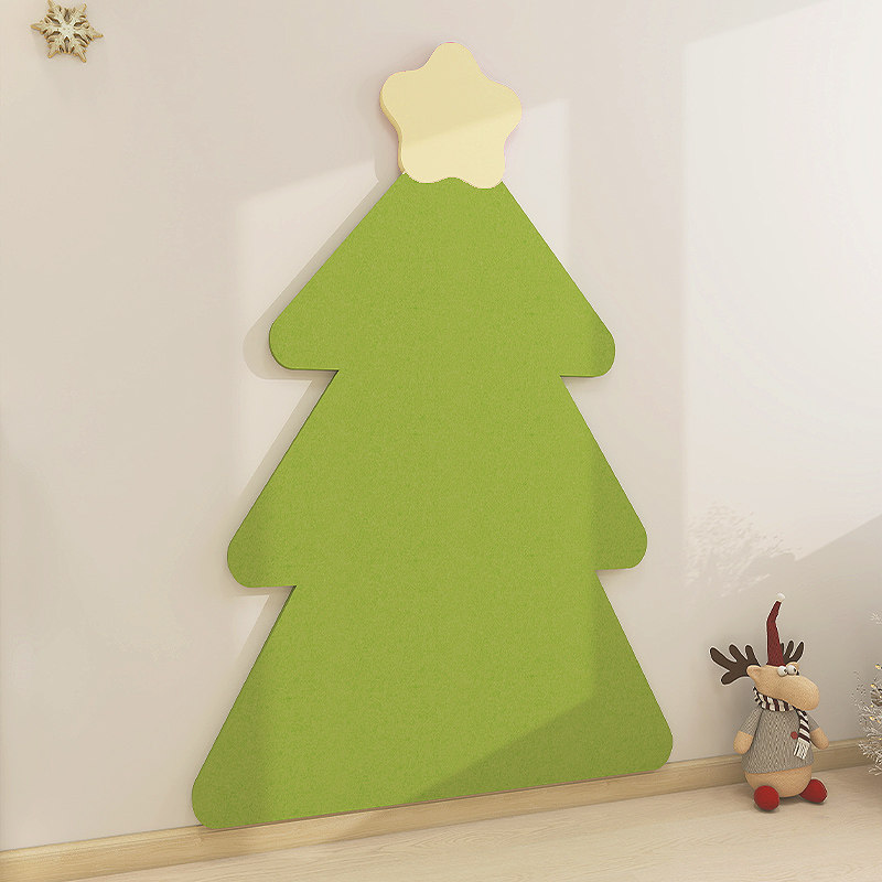 クリスマスツリーの写真ディスプレイ用壁フェルトボード、子供部屋の壁飾り、穴あけ不要のウォールステッカー、コルクボードの背景で傷を隠す