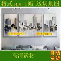 Modern minimalist Abstract Abstract Tall Building City Building Oil Painting Bridge Bedside Banner Decoration Painting picture core material