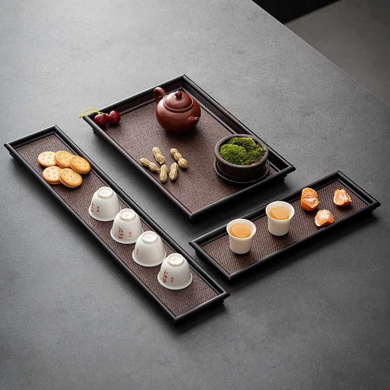 Japanese-style antique bamboo tea tray Songxi tea tray bamboo mat surface household dry bubble plate pot bearing small tea table rectangular
