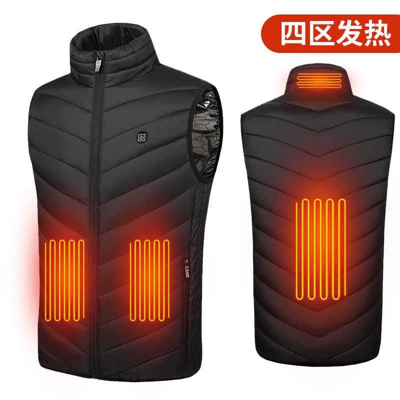 Electric vest men winter collar full body heating clothes usb charging smart men's cotton heating vest