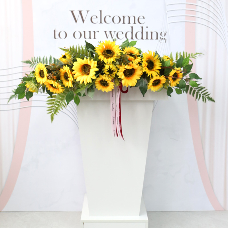 Simulation door flower door decorated wall hanging wedding guest plate decoration hydroplate flower arc sunflower silk flower