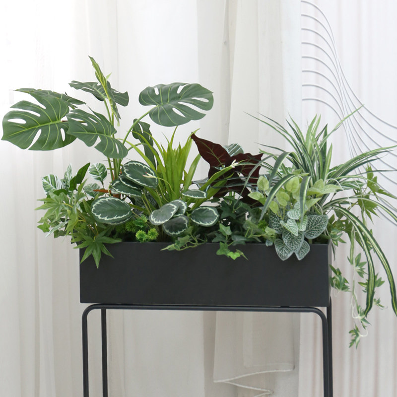 Simulation Plant Tank Flower Outdoor Flower Case Sample House Display Center External Swing Partition Flower Shelf Greening Flower Altar Fake Flower Green Plant combination