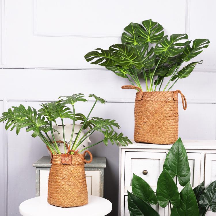 Ins wind Nordic feel put bunch of turtle back leaves green plant decorative leaves living room coffee table decoration simulation leaves