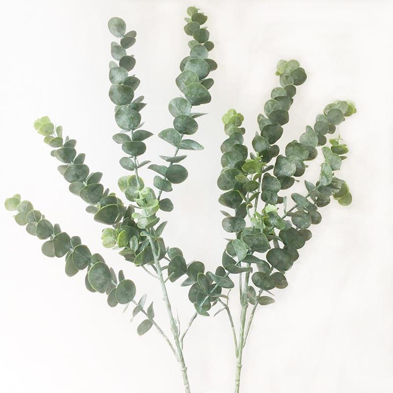 Simulation plant 5 prongs Eucalyptus single money leaf interior decoration flower arrangement green plant