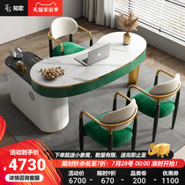 Light Extravagant Tea Table Chair Combination Balcony Tea Tea Home Modern Minima Net Red Design Small Office Rock Board Tea Table Table