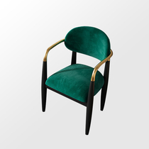 Light and luxurious cloth dining chair with armrests casual leaning back chair Home minimalist modern tea table table chairs Fashion green