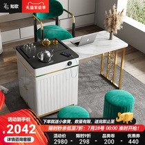 New Chinese Rockboard Tea Table Zen folding modern minimalist tea desk suite integrated light and luxurious office tea table