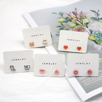 Ear Female Schoolgirl Han Edition Brief Anti-Allergy Plastic Earnail Female girl Han Edition Brief Cartoon Cute Net Red Gas