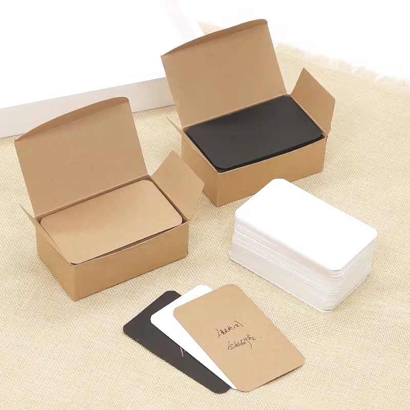 White cow leather hard cardboard black card message English single word card early childhood student blank literacy card hand-painted graffiti