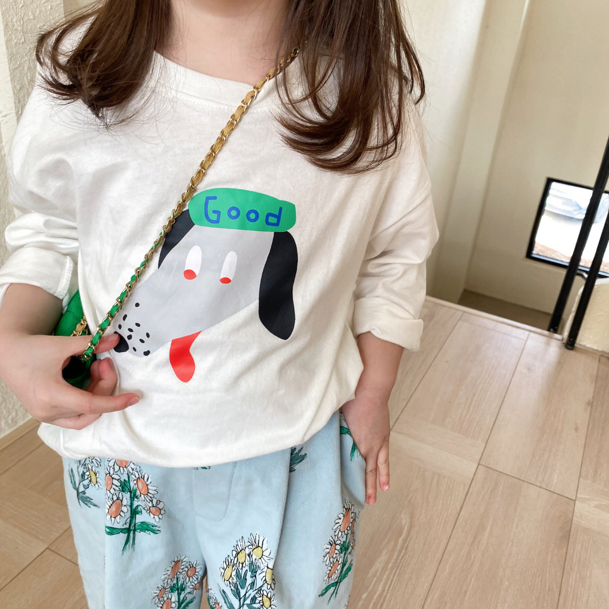 Girl's long sleeve T-shirt 2023 Spring new baby Han version loose white Nets for children casual cartoon undershirt-Taobao