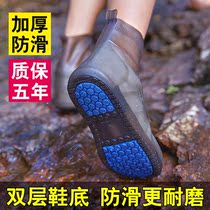 Silicone shoe cover waterproof rain shoes cover anti-slip thickened abrasion resistant womens outdoor water shoes rain boots long cylinder for rainy and rainy days