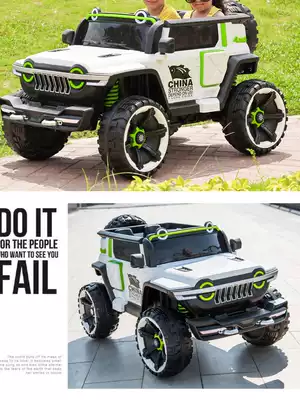 Children's electric vehicle four-wheel four-wheel buggy double men and children remote control toy car-seat adult stroller