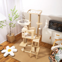Cat Rack Cat Climbing Rack Cat Lid Cat Tree Integrated Solid Wood Sky Pillar Cat Climbing Rack Cat Cage Space Capsule Cat Climbing Rack