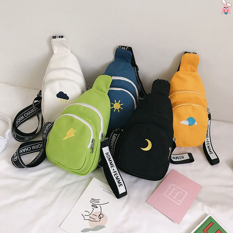 ins bag messenger bag men's sports new street trend hip-hop couple chest bag women's shoulder mobile phone small backpack