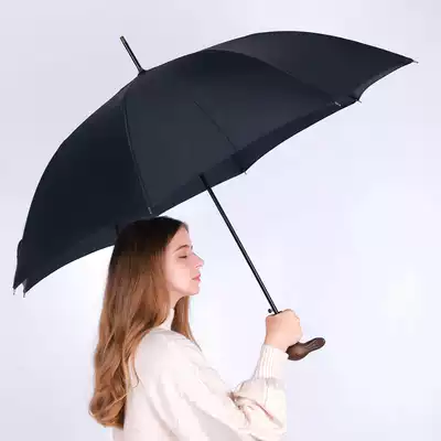 Greenstone English gentleman wooden handle rabbit head light luxury umbrella men and women automatic reinforcement wind resistant long handle umbrella