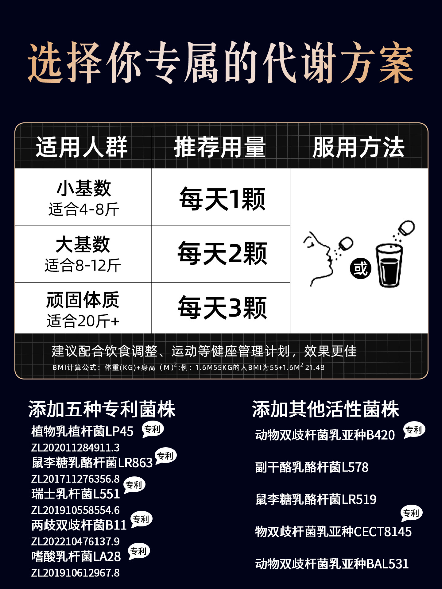 Jiangzhong Weight Management B420 Slim Probiotics Freeze-Dried Powder Regulates the Intestines and Constipation, Improves Metabolism, Female S-Type