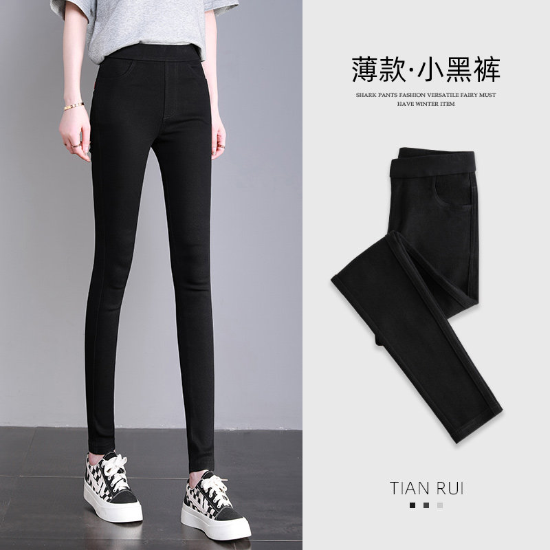 Leggings women wear summer thin 2022 new high-rise tight black pants appear thin black pencil small foot pants