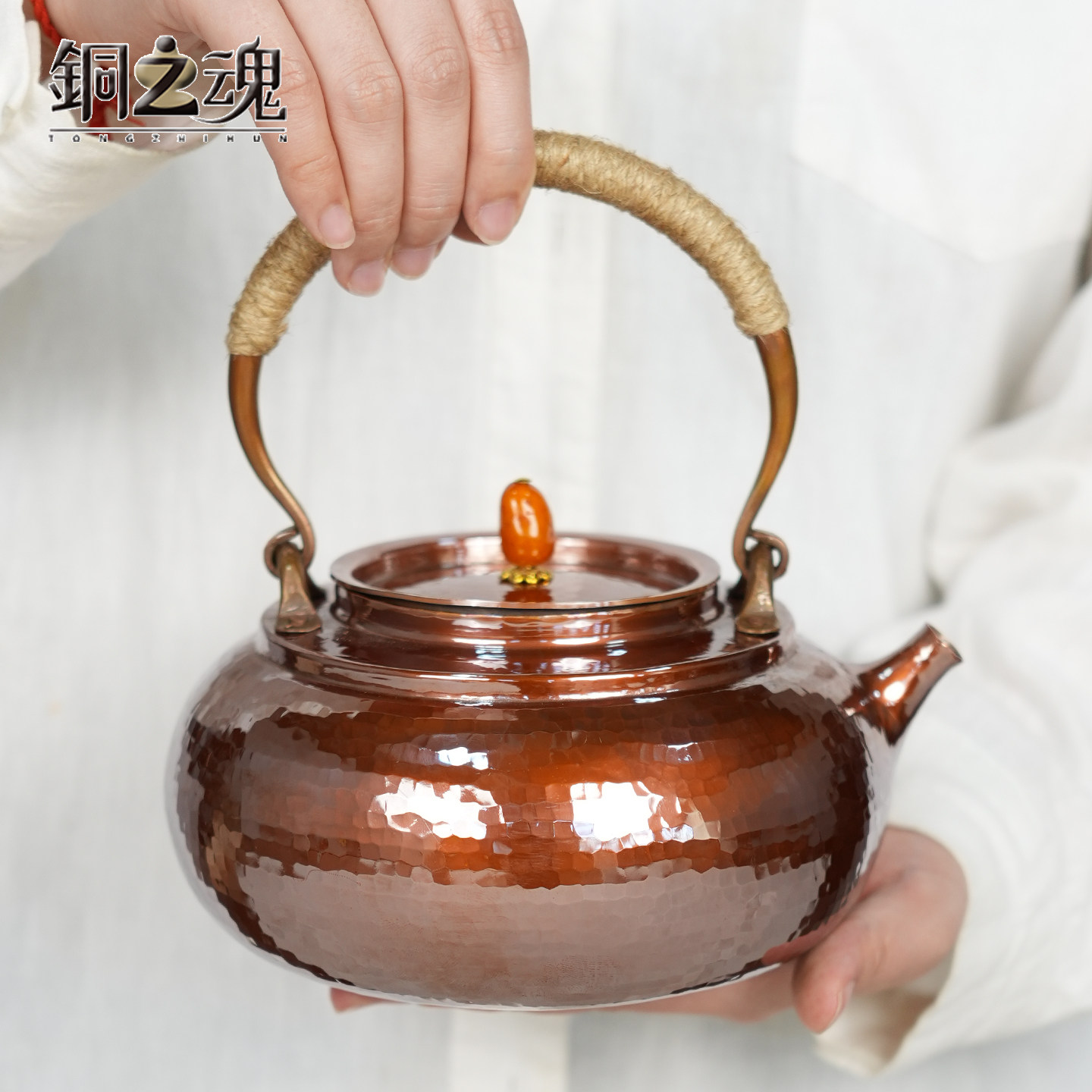Copper kettle, pure handmade copper retro kettle, teapot, teapot, Kung Fu tea set, large capacity