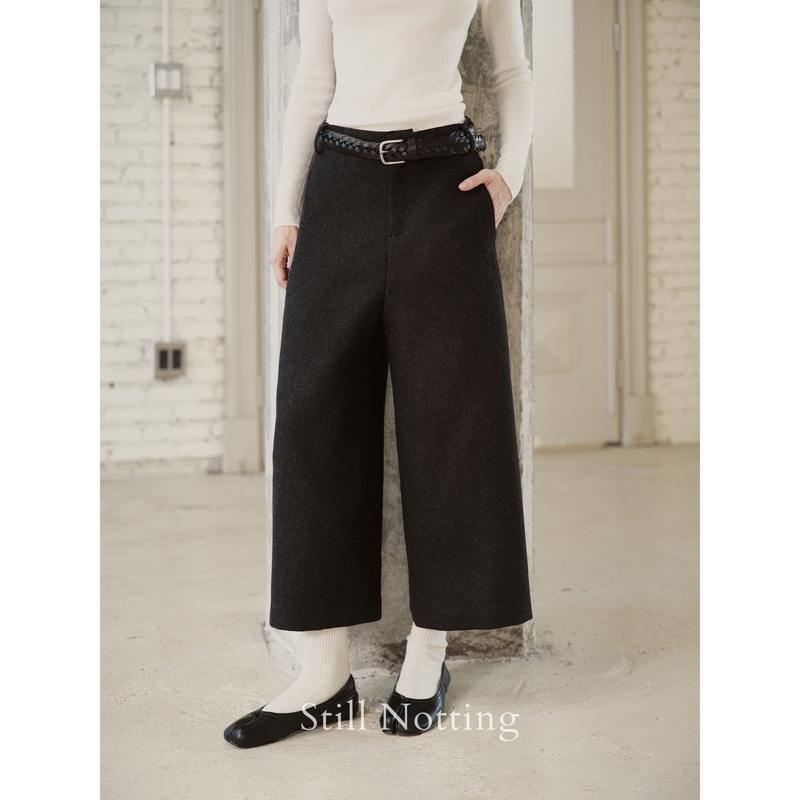 Still Notting | Wool High-Waisted Slightly Wide-Leg Woolen Cropped Pants Still Notting | Wool High-Waisted Slightly Wide-Leg Woolen Cropped Pants