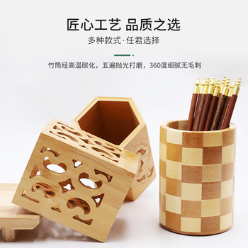 筷子篓竹签筒筷子筒餐厅商用定制logo筷篓串串香竹筒筷烧烤竹签筒