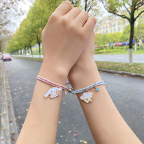 Net red shake with the same Korean version of the Han version Magnet With Hand Rings Duo Couple Girlfriends Little Leather Fascia Girl Couple Cute