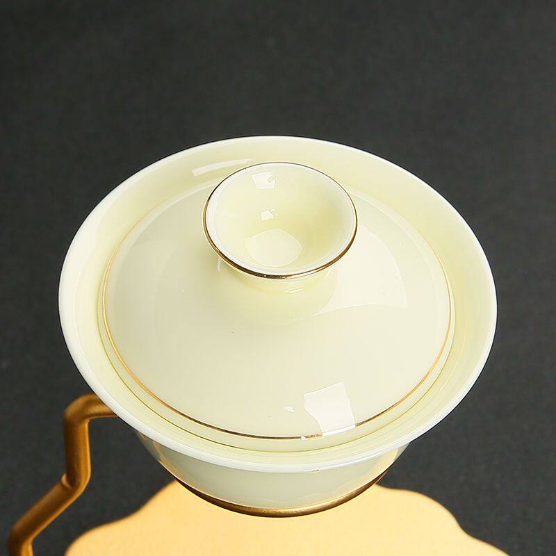 Ceramic automatic tea set household living room brewing tea set kung fu teacup magnetic teapot lazy tea making artifact