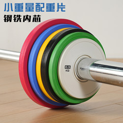 Fitness small weight Austrian bar barbell piece Large hole weight piece 0.5kg1kg 1.25kg pound value Color small Bell piece