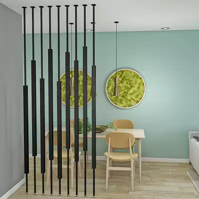 Light luxury wrought iron screen partition wall entrance entrance brake net red metal grille column Simple modern punch-free