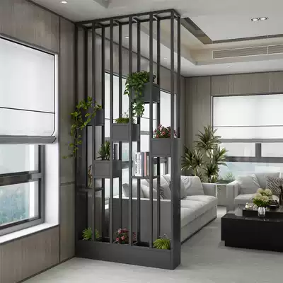 Nordic wrought iron screen partition entrance porch decoration light luxury creative hollow door dining living room shelf customization