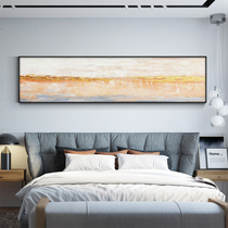 Bedroom bedside decoration painting banner hanging painting Light luxury abstract painting Nordic style hand-painted oil painting Modern simple abstract