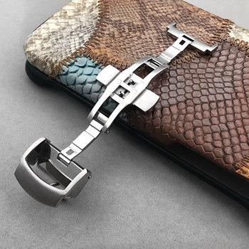 Mengshi Pure Watch Accessories Is Suitable for Panerai Pam Watch Buckle, Double-Push Butterfly Buckle, Can Be Matched with Crocodile Leather Strap, 22mm