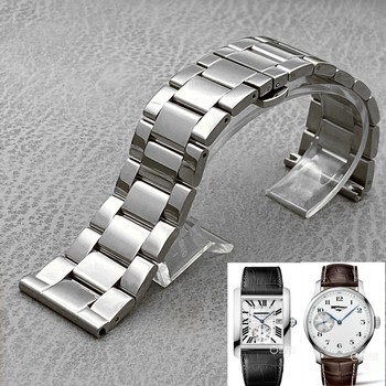 Mengshi Chun Is Compatible with Cartier Tank W5330007 and Longines Watchmaking Tradition L2.841, Solid Steel Strap 25mm