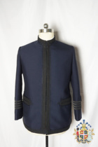 Film and TV prop < Sakamoto Cloud > Meiji imitation American style with door flap floral inlaid side navy for a kind of school uniform