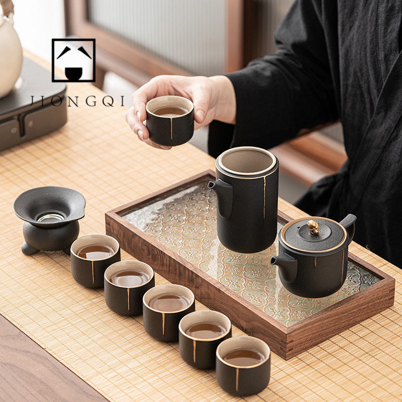 Awkward Instrumental Day Style Kung Fu Tea Suit Home Teapot Ceramic Office Tea Tea Refined Gift Gift Customization-Taobao