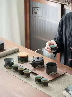 Tea set Kung Fu tea set Making tea teapot Household Japanese living room drinking tea Simple set ceramic tea ceremony customization