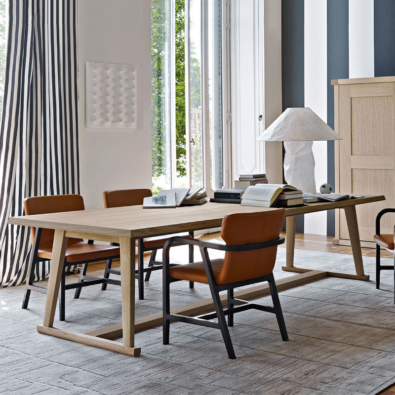 All solid wood desk calligraphy table calligraphy table long table conference room long table log wood bookstore library reading table