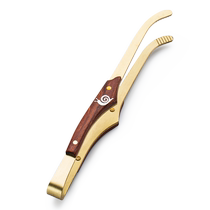 Muyin copper wood Kung Fu tea set tea clip tea ceremony accessories ebony solid wood tea cup tea tweezers pure copper household