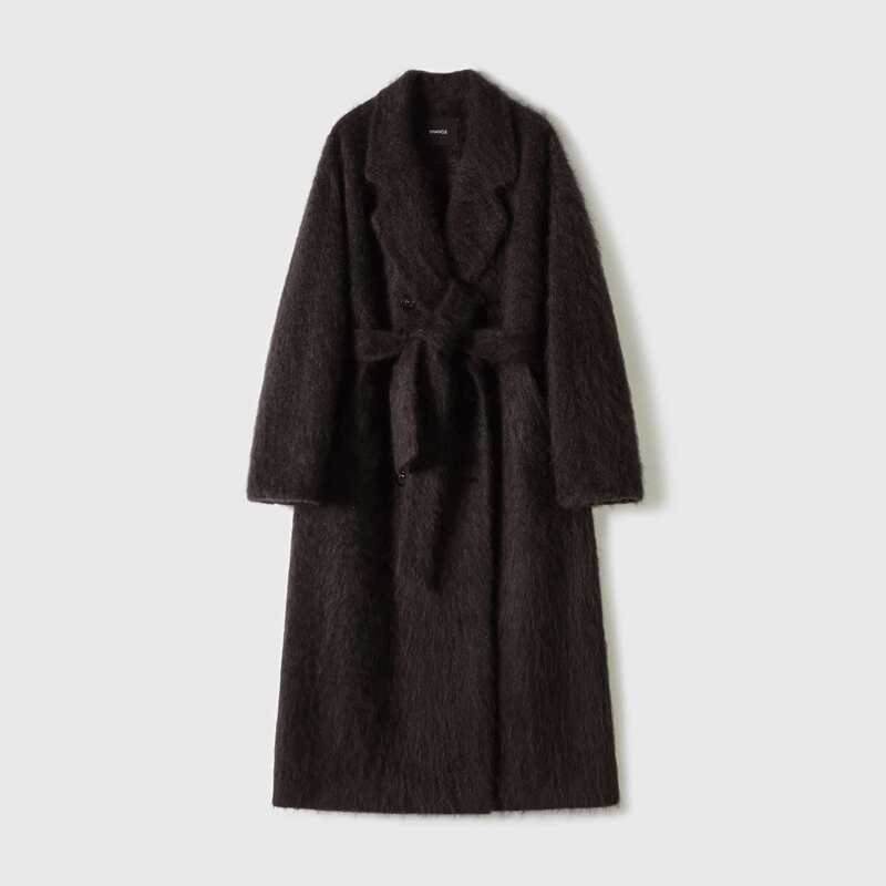 231 - High-Quality Lapel Belt Yak Wool Brushed Coat - in Stock - -Price 3.25