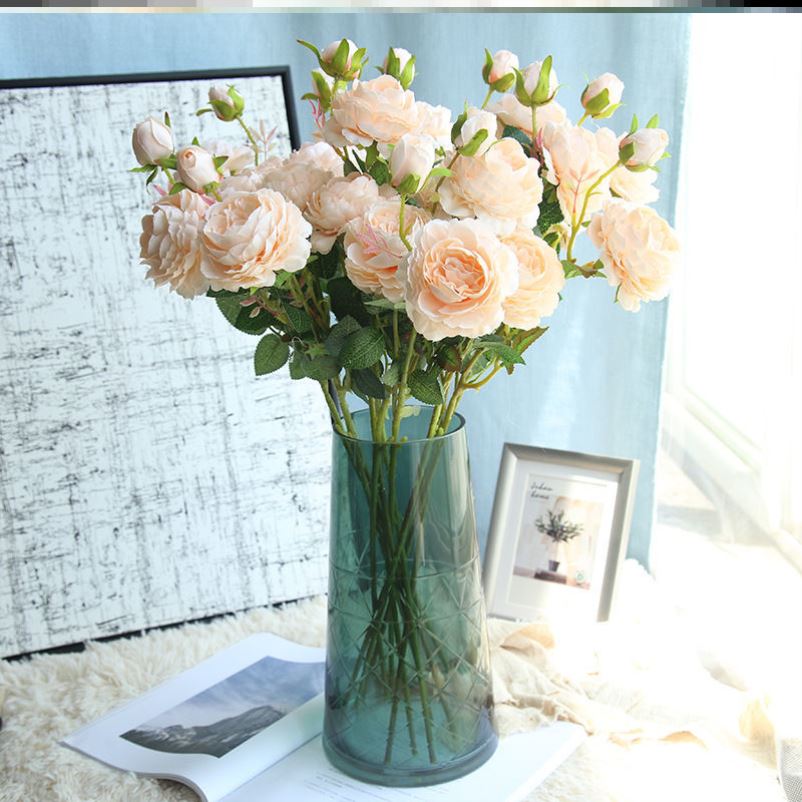 Emulated floral upscale 2020 new French style rose living-room fake floral bouquet Bedroom Plastic Flower Arrangement Decorative Swing
