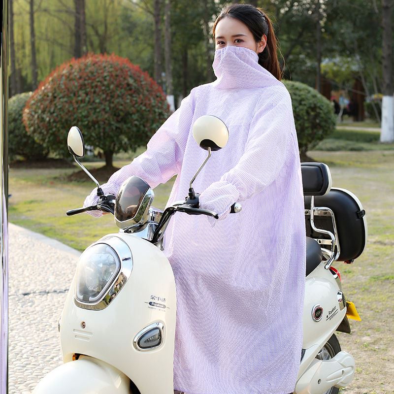 Electric car sunscreen clothing long version of quality cotton fabric sunscreen Summer pure cotton anti-UV locomotive sunscreen