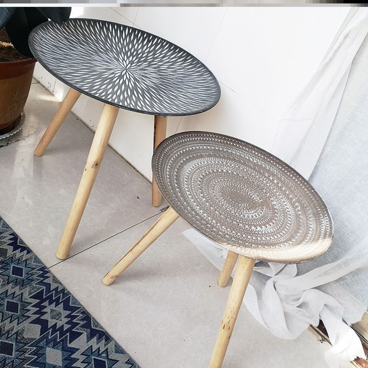 Tea table small size niche design Morocco retro to make old round small side table bed head cabinet sofa edge a few corners