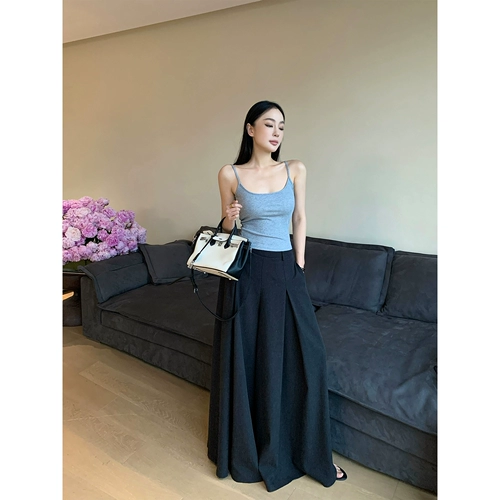 周淼 Топ с чашечками, бретели, трикотажный жилет, майка топ, для маленькой груди